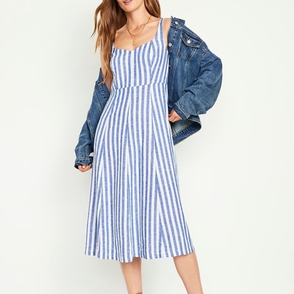 Old navy striped, linen sundress